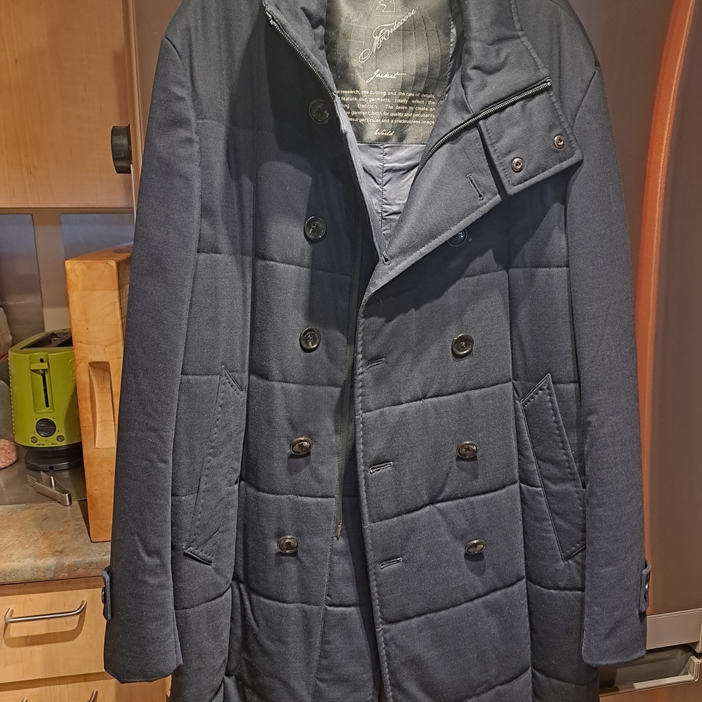 Men's Double-Breasted Navy Coat